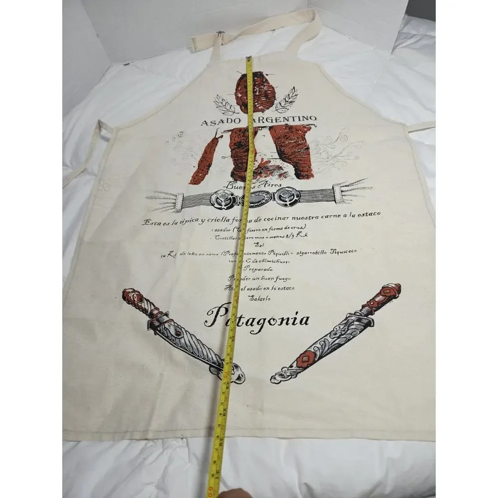Patagonia Apron Delantal Asado Argentino Recipe Cortes Canvas Vtg Buenos Aires